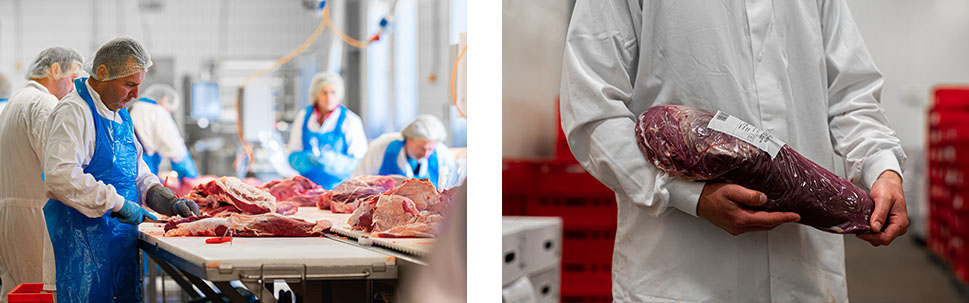 Beef processing, vacuum beef component